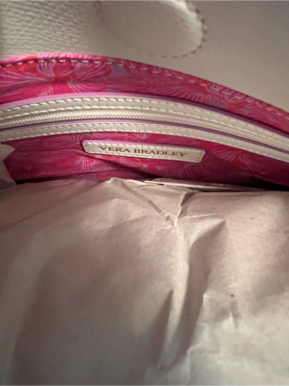 Vera Bradley NWT Emma Satchel Paradise Floral Lilac Bag with Dust Bag